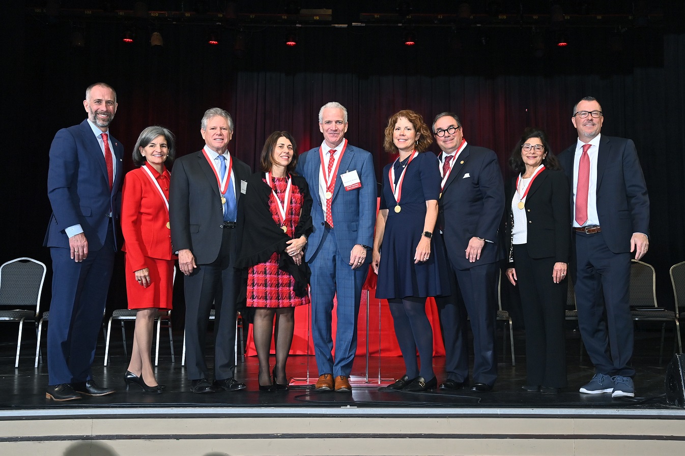 Award Recipients pictured above left to right: Dean Michael Simons, Andrea Alonso, Bud London, Denise Melillo Mattone, Michael Mattone, Lynda Rubino, Carmine Rubino, Marea Suozzi, Associate Dean Brian Woods