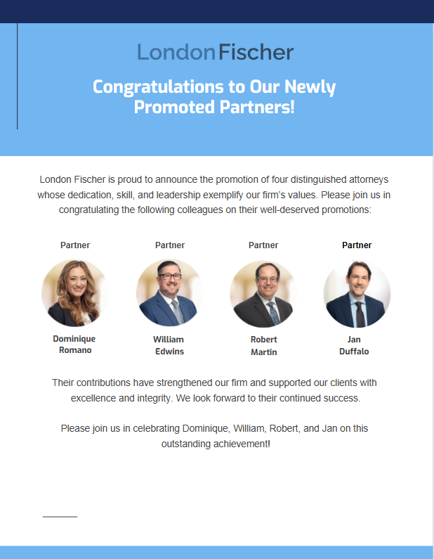 London Fischer is proud to announce our new Partner promotions.