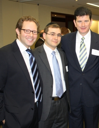 (from left to right) London Fischer LLP attorneys Dan London, Ben Schiffman and New York State Superintendent of Insurance James J. Wrynn